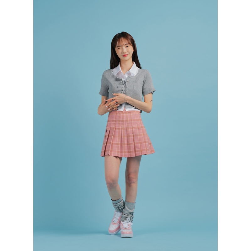 Plaid Pleated Tennis Skirt BA27 Pink S