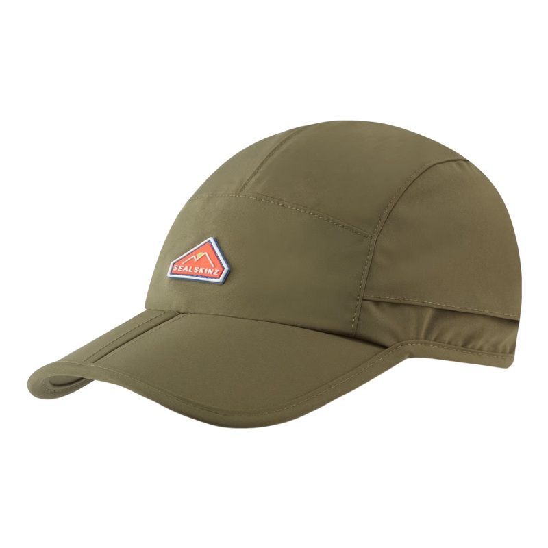 SealSkinz Poringland Waterproof Foldable Peak Plain Hiking Cap Olive One Size