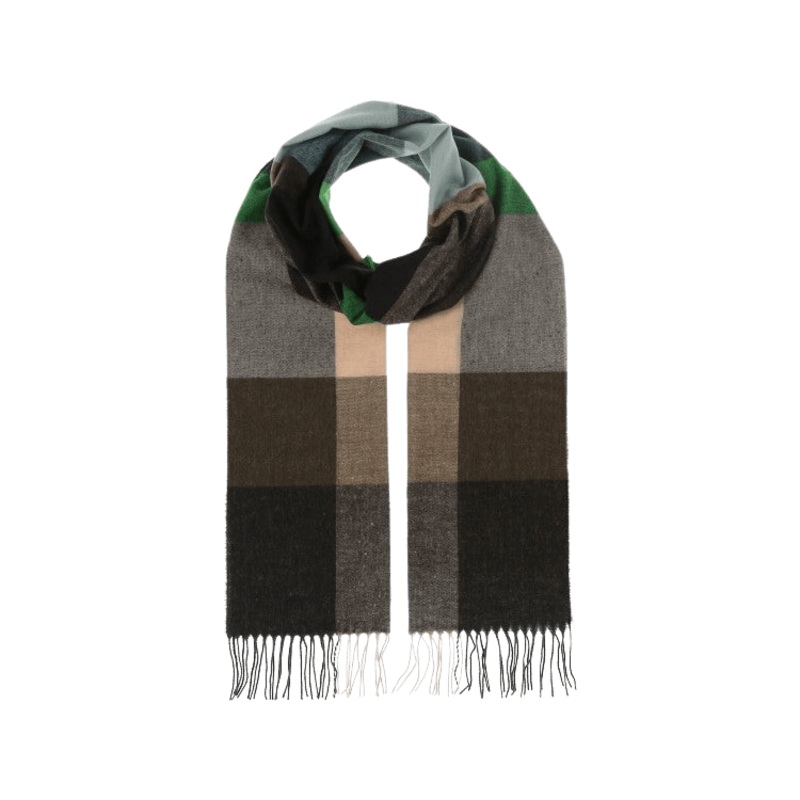 Fraas Colour Block Scarf Green One Size