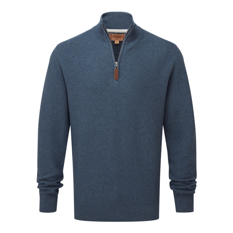 Schoffel Porthleven 1/4 Zip Jumper Dark Pigeon Blue Medium