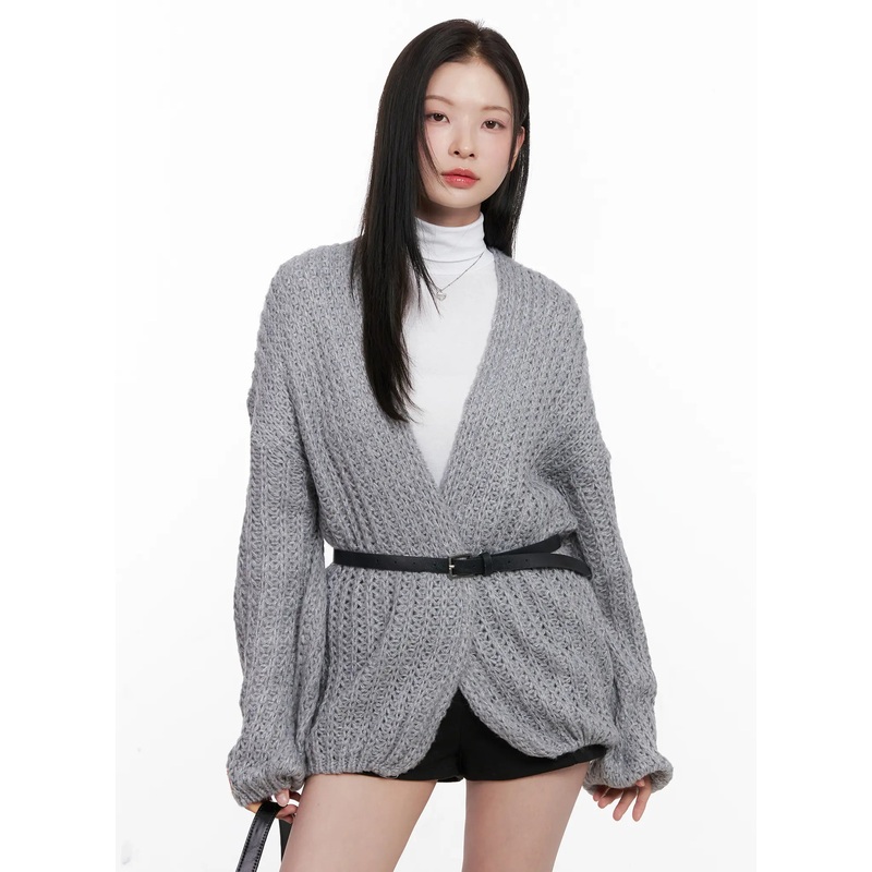 Casual Loose Fit Cardigan CN504 Gray S/M