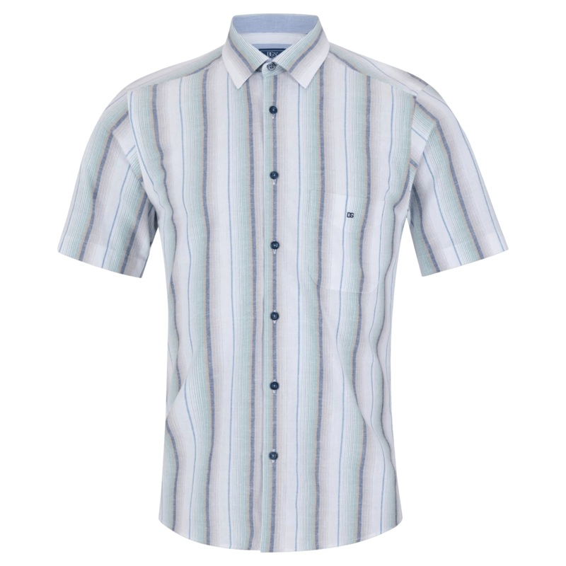 DG’s Drifter Short Sleeve Stripe Shirt Blue/Green Medium