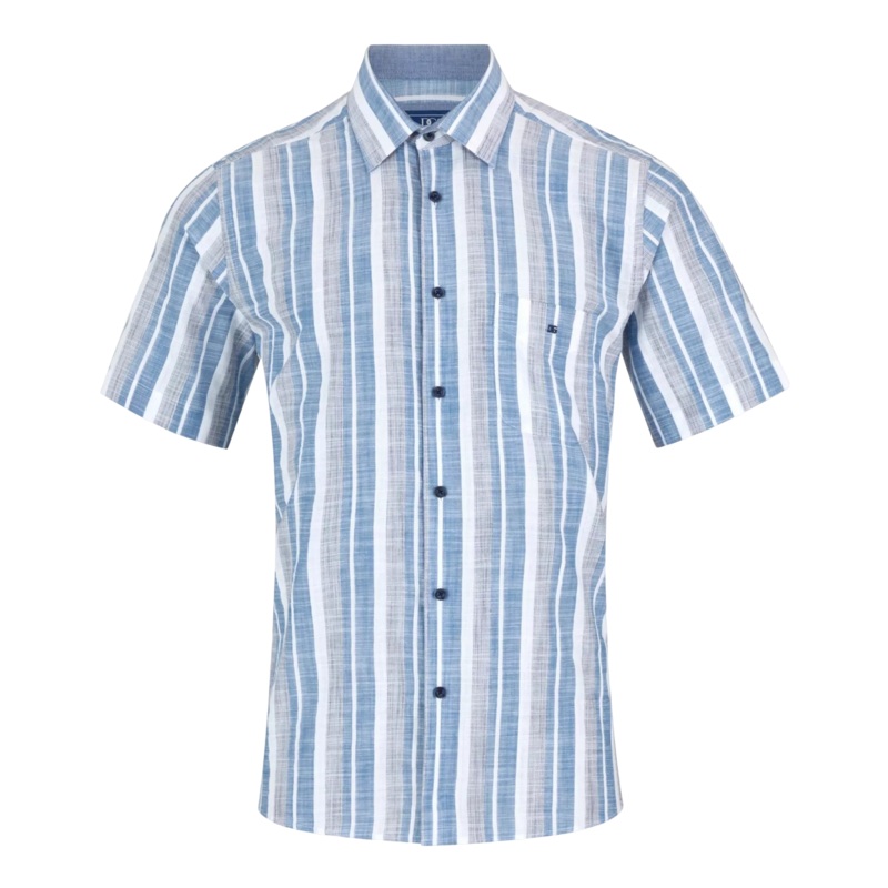 DG’s Drifter Short Sleeve Stripe Shirt Blue/Grey Medium