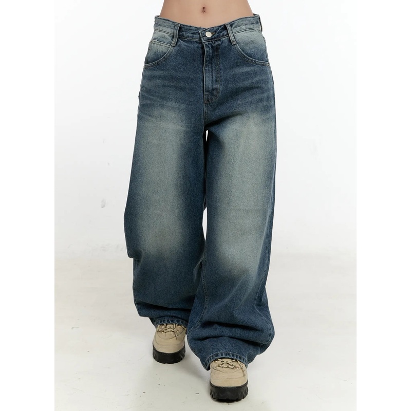 Sevyn Washed Wide Leg Jeans CN505 Blue S