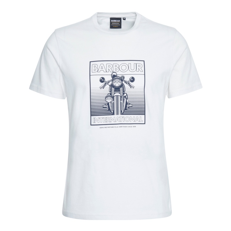 Barbour International Track Graphic T-Shirt Whisper White Medium