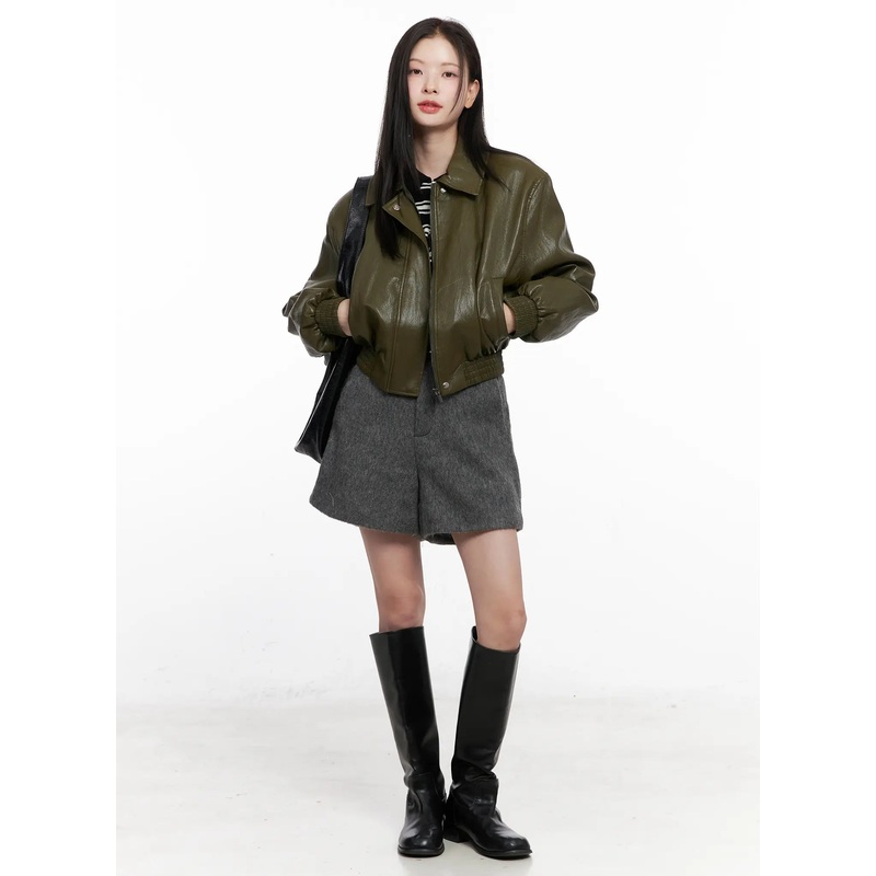 Chic Mohair-Blend Shorts CN504 Dark gray S