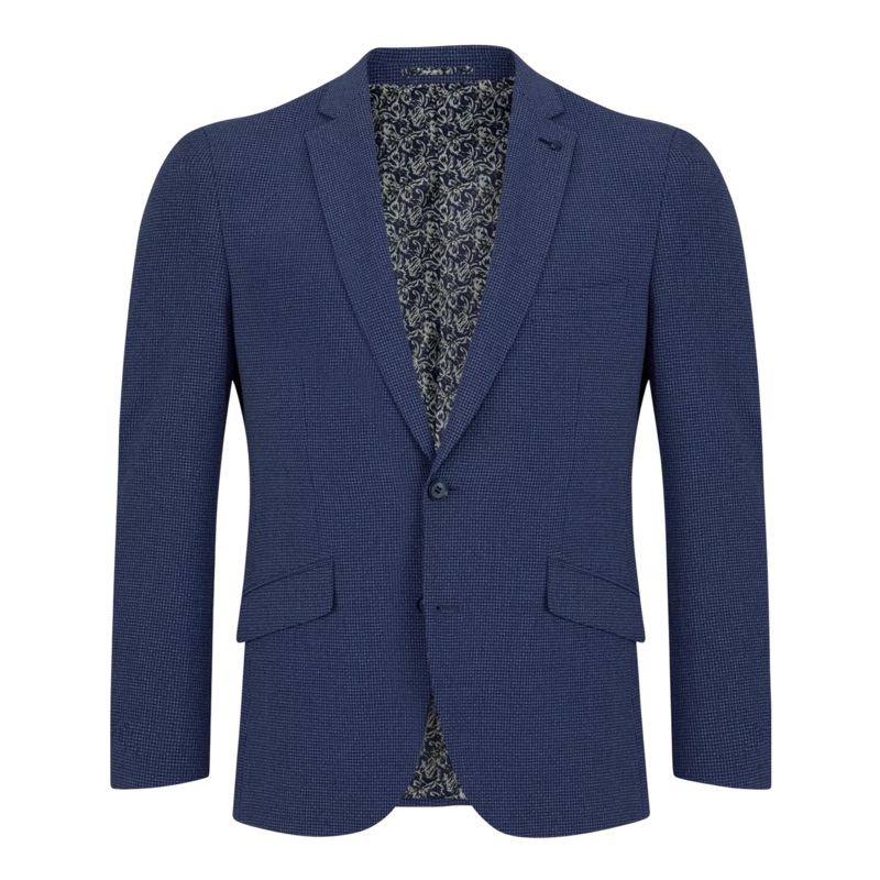 Daniel Grahame Dale Seersucker Check Jacket Navy 38 Regular