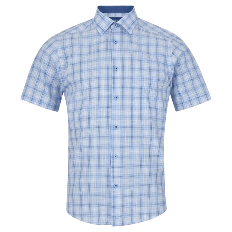 DG’s Drifter Short Sleeve Check Shirt Blue/Sand Medium