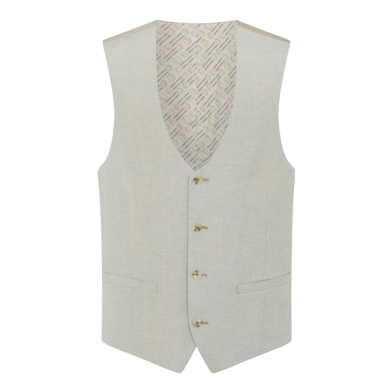 Remus Uomo Massa Linen Suit Waistcoat Sage 40 Regular