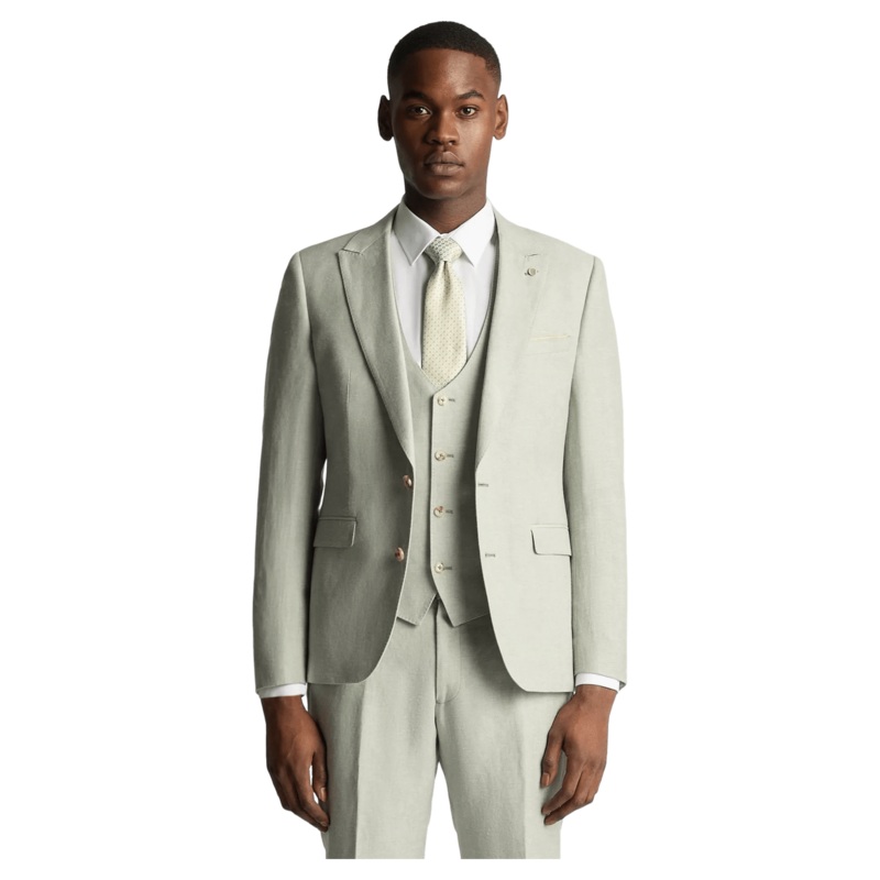 Remus Uomo Massa Linen Three Piece Suit Sage