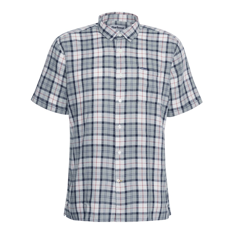 Barbour Midfield Tartan Summerfit Short Sleeve Shirt Bleached Pine Tartan Medium