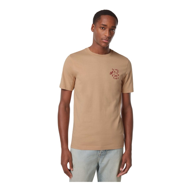 Scotch & Soda Regular Fit Left Chest Logo T-Shirt Soft Camel Medium