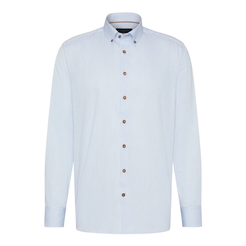 Bugatti Long Sleeve Stripe Shirt Blue/White Medium