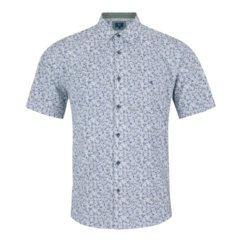 DG’s Drifter Patterned Short Sleeve Shirt Green/Navy Small