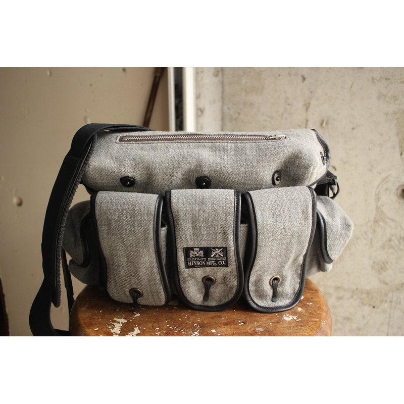 HINSON / WEATHER BEATER BANDOLEER BAG (WB-14-002,GRAY WOOL  COWHIDE)