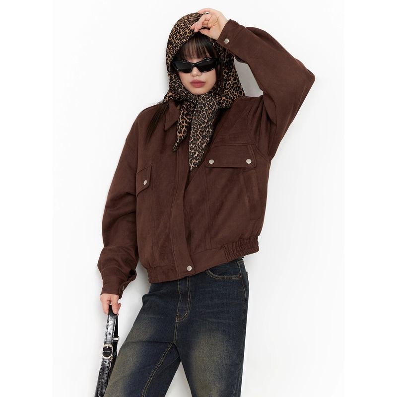 Suede Bomber Jacket IN503 Brown M/L