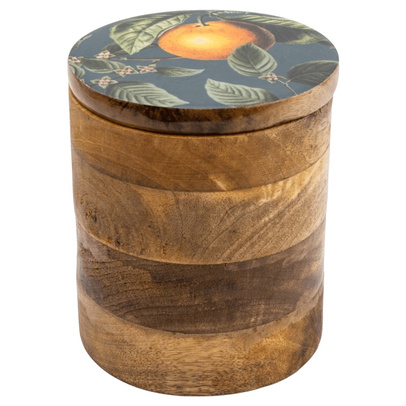Candlelight Mango Wood Storage Jar One 20cm