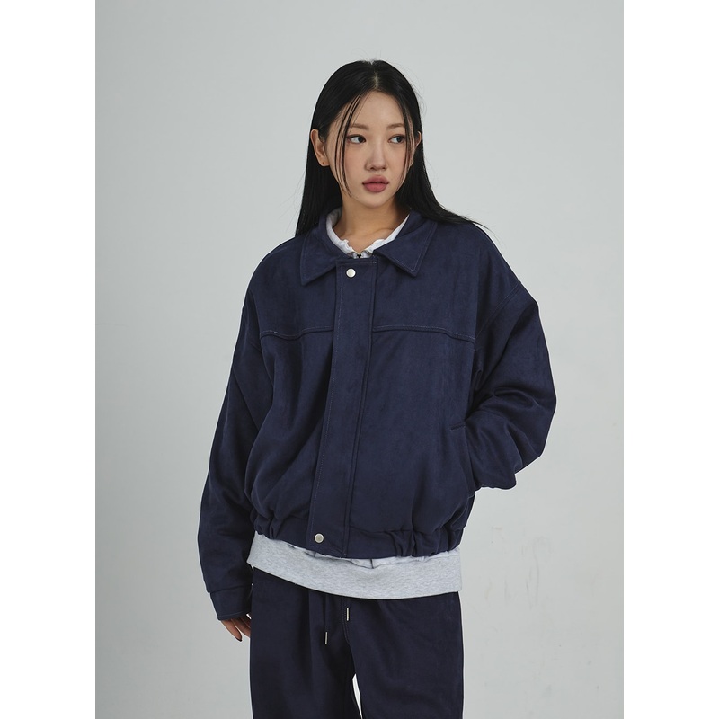 Suede Zipper Jacket CD08 Dark Blue M/L