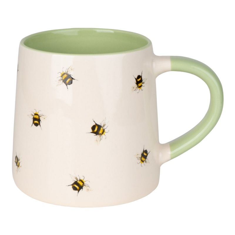 Candlelight Ceramic Tapered Mug Bees Cream/Green One Size