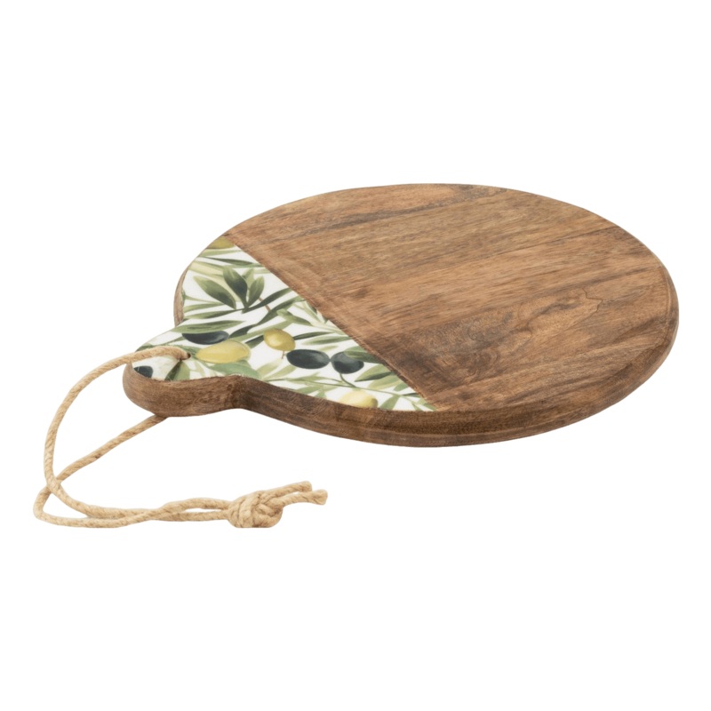 Candlelight Mango Wood Round Chopping Board Olives One Size