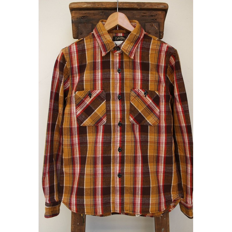 COLIMBO / RICHMOND-BORO WORK SHIRT,FLANNEL (ZS-0311,BROWN/YELLOW) 14