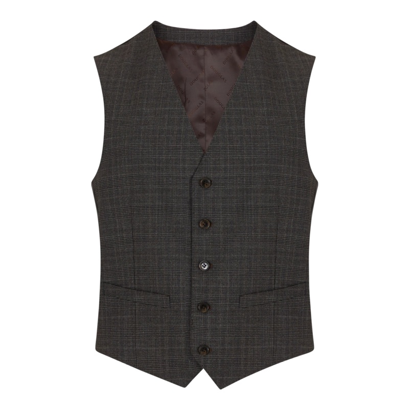 Douglas Valdino P.O.W Suit Waistcoat Brown 40 Regular