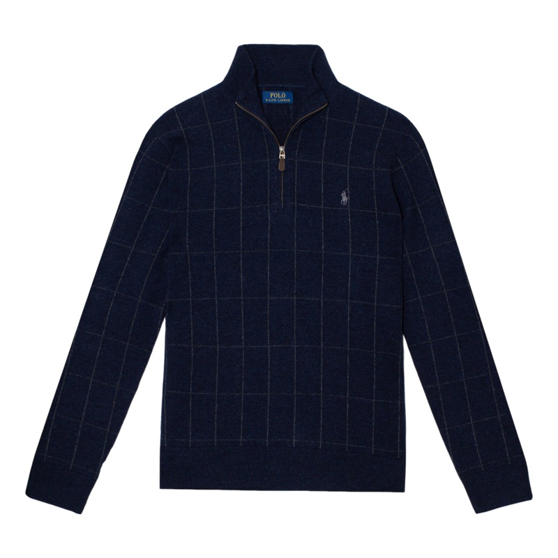 Polo Ralph Lauren Zip Neck Pullover Navy Combo Medium