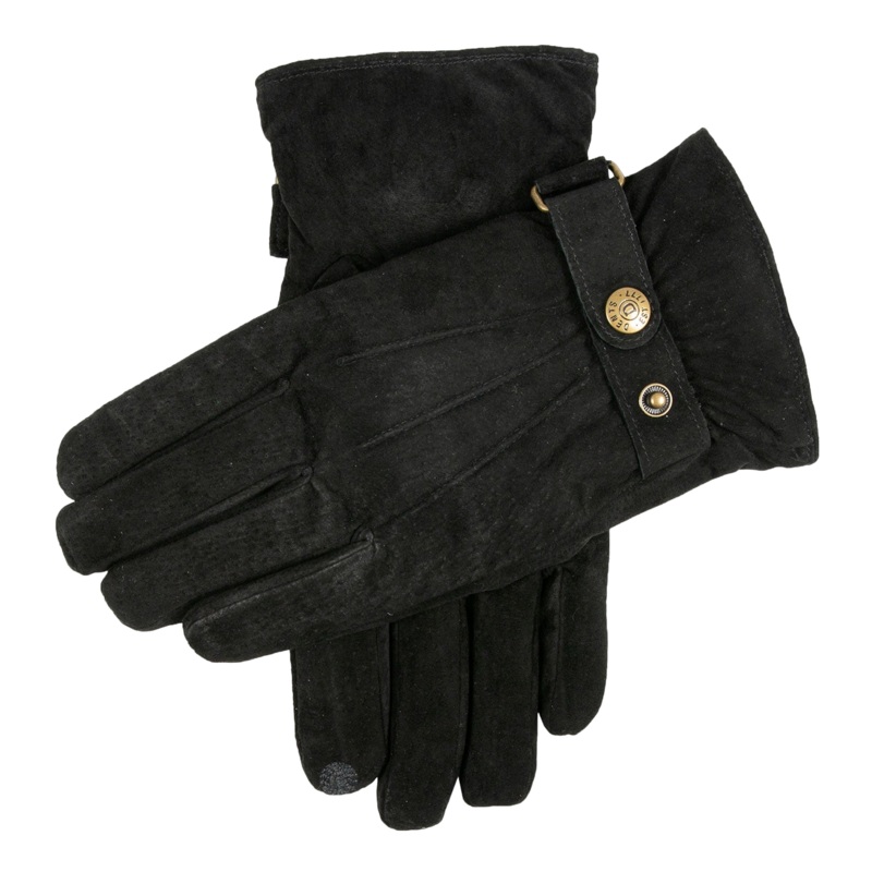 Dents Morley Water Resistant Suede Gloves Black Medium