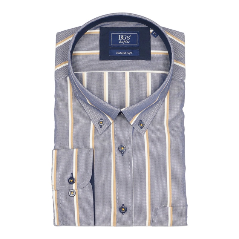 DG’s Drifter Stripe Shirt Blue Medium