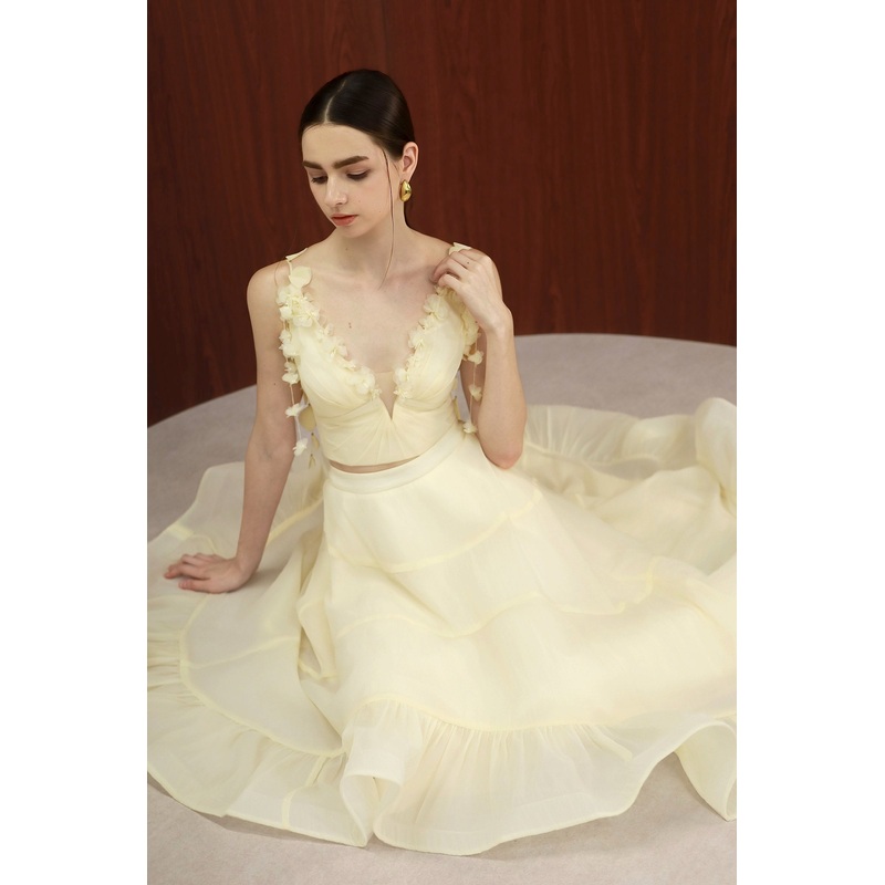 Elara Padded Top (Cream) XS Cream