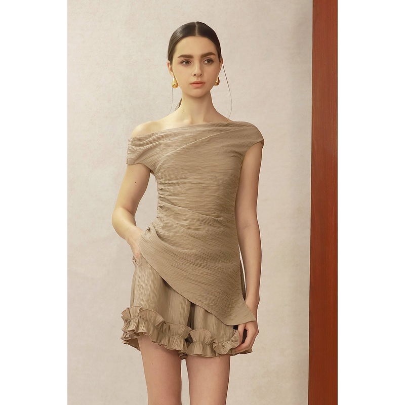 Liora Drape Top (Mocha) XS Mocha