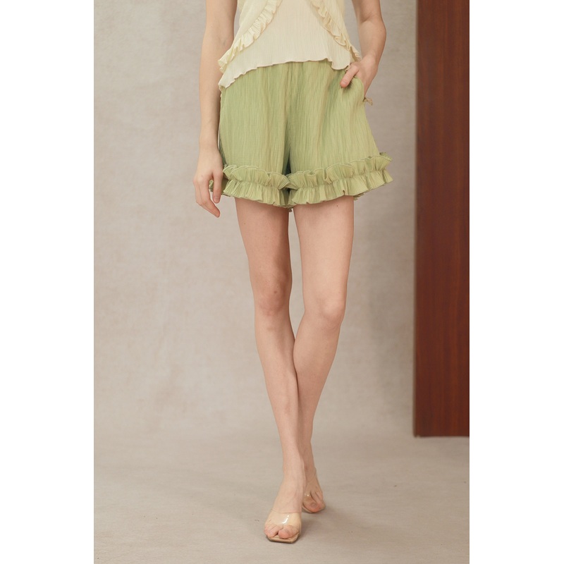 Liora Ruffle Shorts (Sage) XS Sage