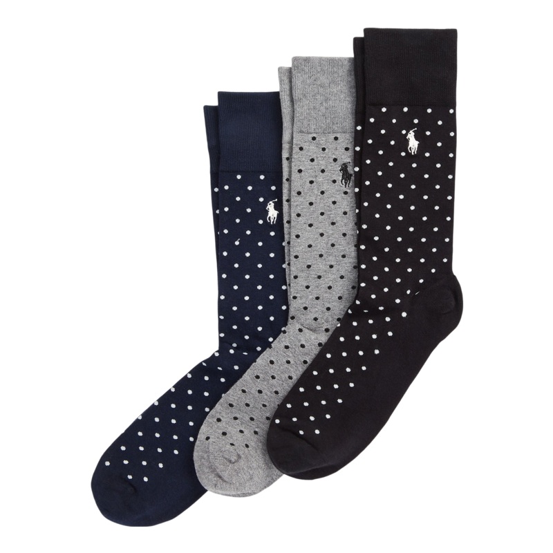 Polo Ralph Lauren Dot Crew Socks Three Pack Navy 9/12