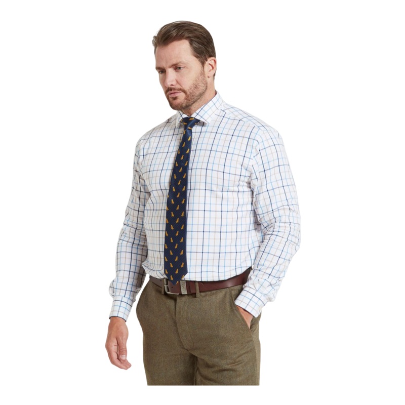 Schoffel Baconsthorpe Long Sleeve Tailored Shirt Vintage Navy Check 15