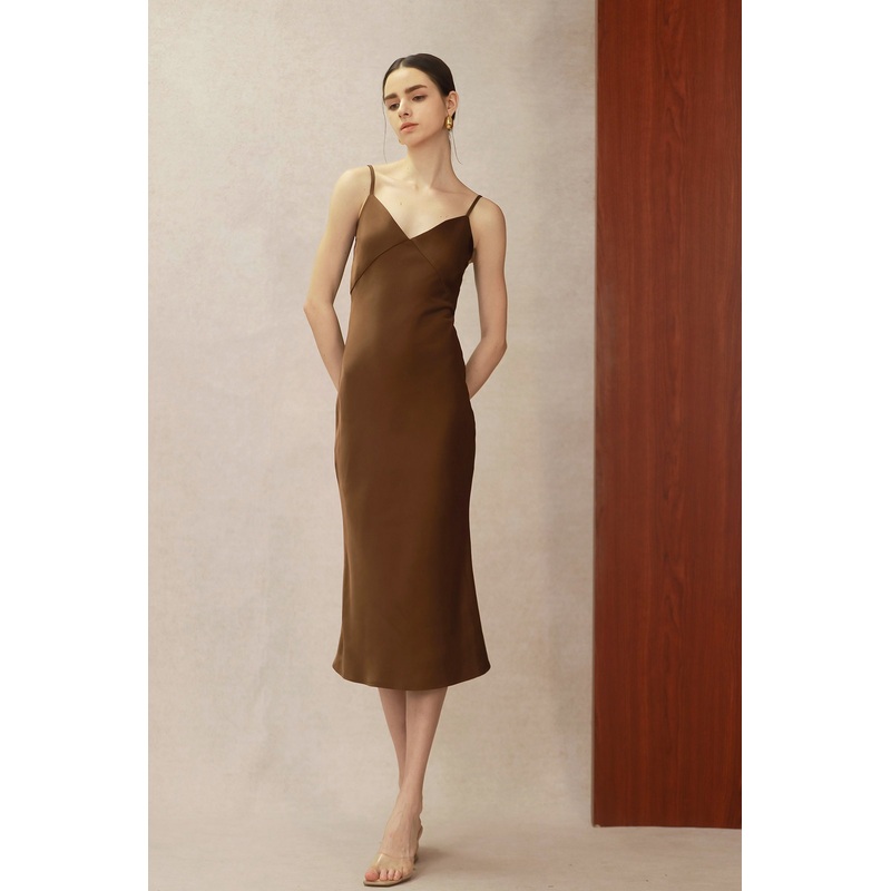 Seren Satin Slip (Mocha) XS Mocha