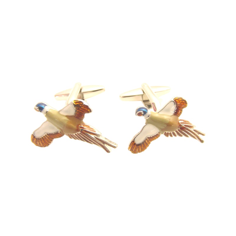 Van Buck Country Cufflinks Flying Pheasants One Size