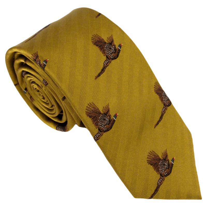 Van Buck Country Ties Flying Pheasants Gold One Size