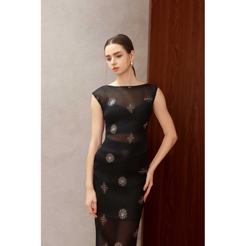 Danelisse Organza Top (Black) XS Black