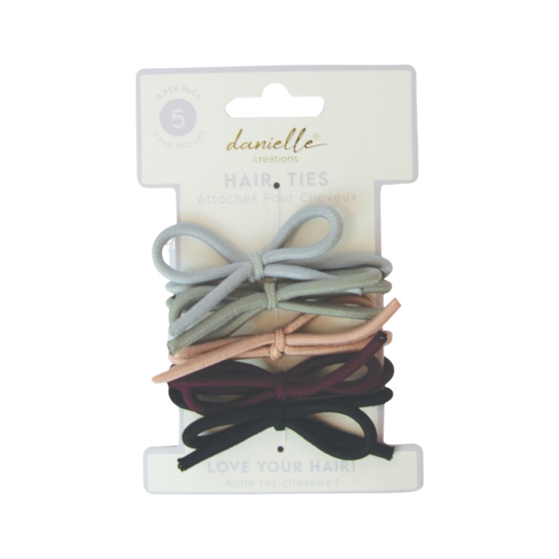 Danielle Creations Bow Hair Ties – 5 Pieces Multi One Size