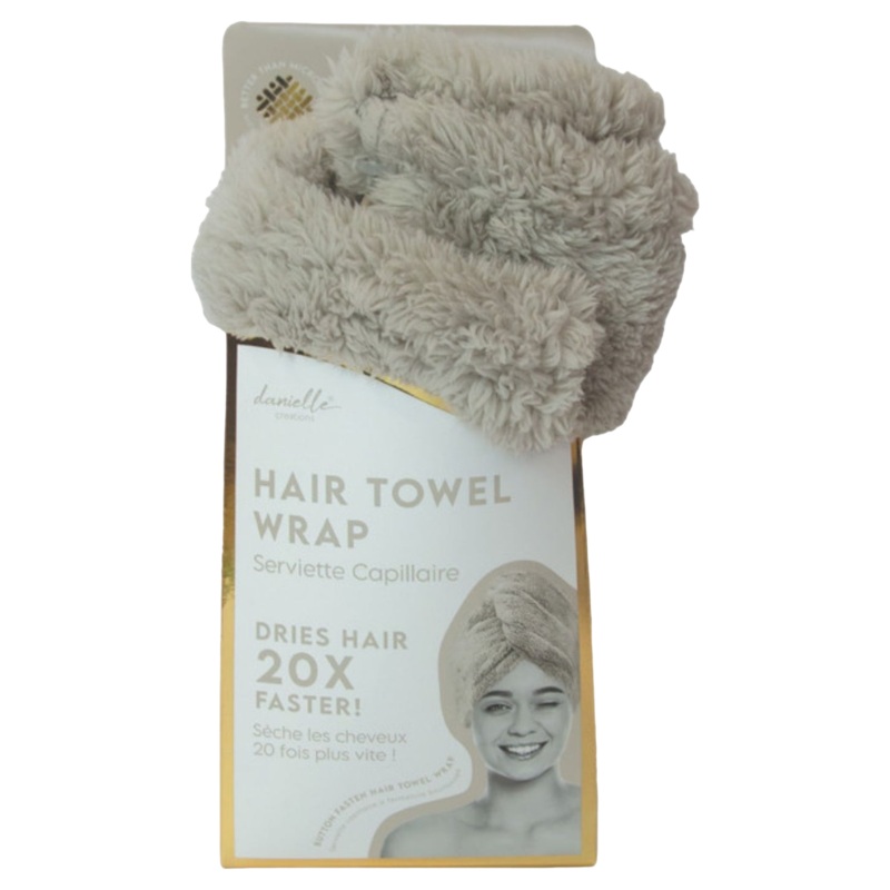 Danielle Creations Turban Hair Towel Grey One Size
