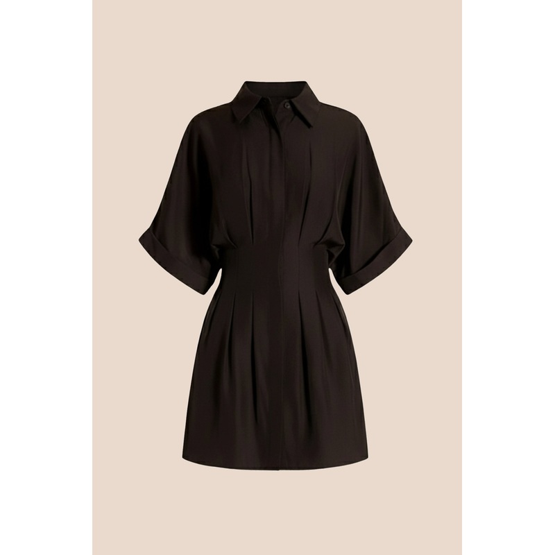 Delyra Shirtdress (Black) XS Black