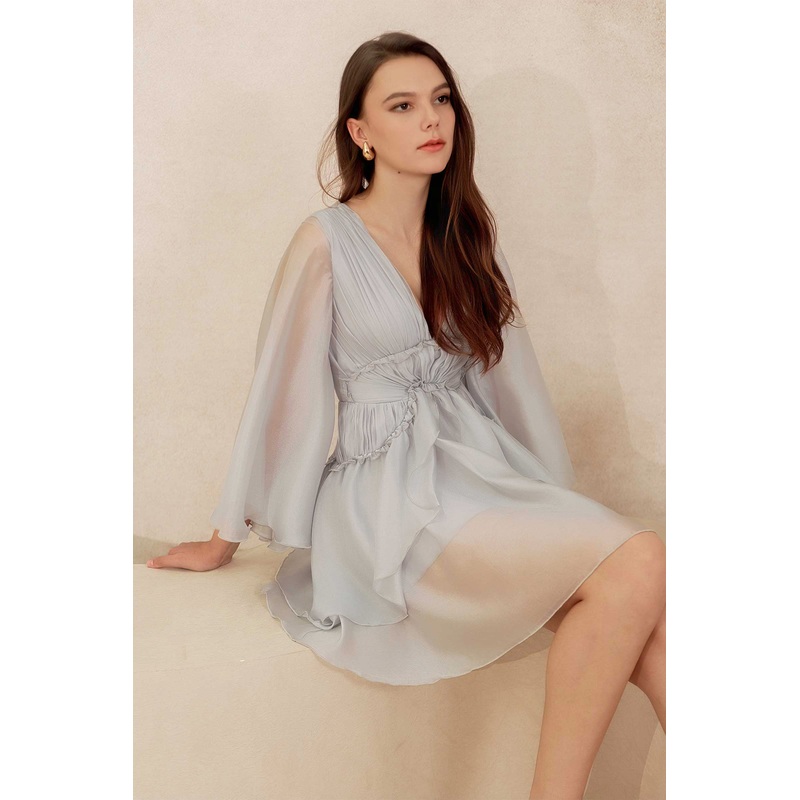 Drealis Padded Dress (Dusty Blue) XS Dusty Blue