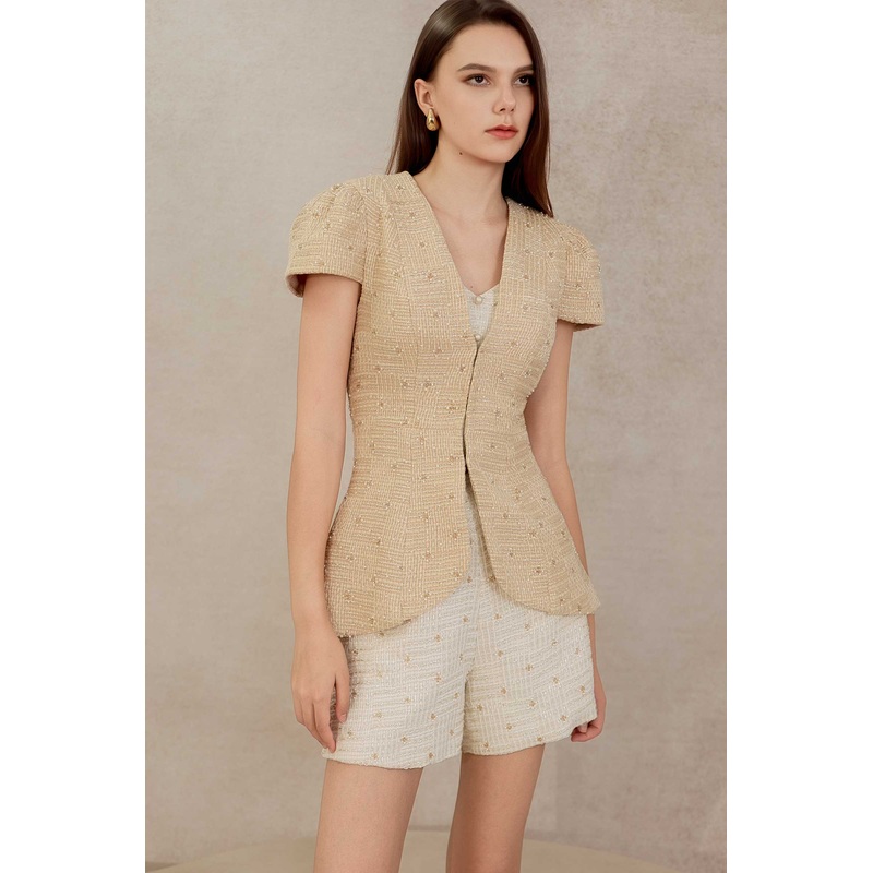 Eclat Tweed Padded Jacket (Champagne) XS Champagne