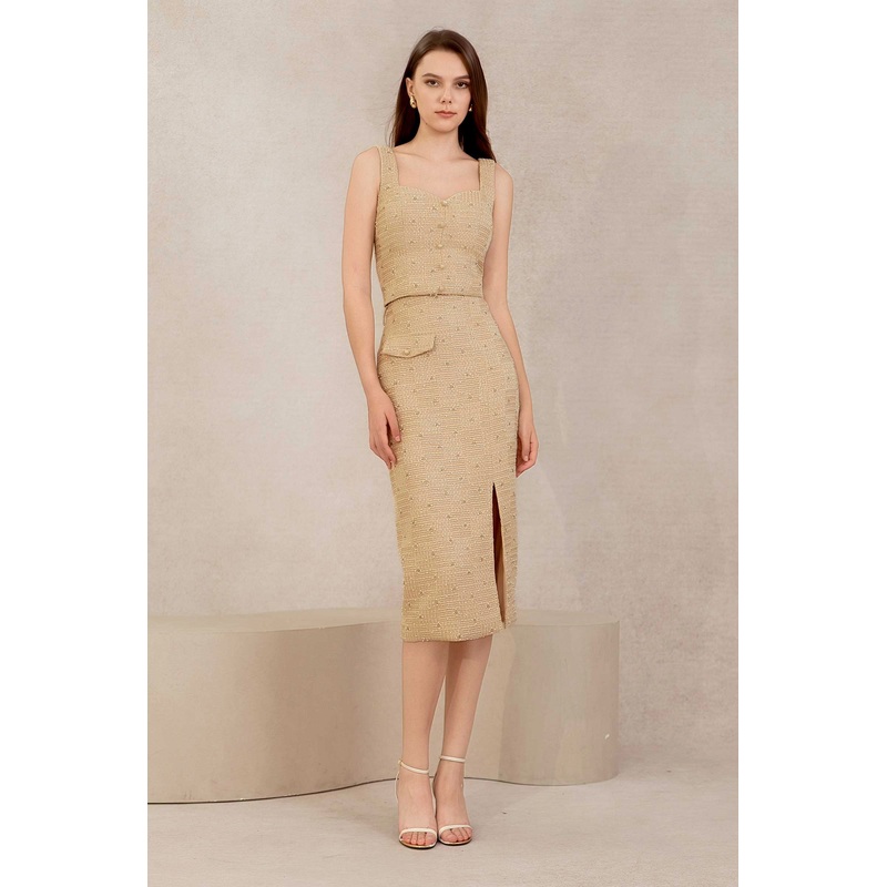 Eclat Tweed Skirt (Champagne) XS Champagne