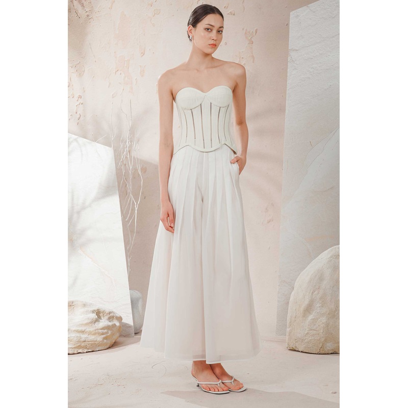 BACKORDER Darz Organza Pants (Off White) XS Off White