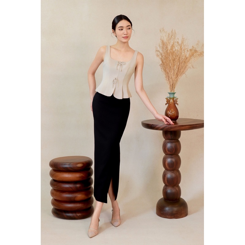 Diunere Ribbon Vest Top (Khaki) XS Khaki