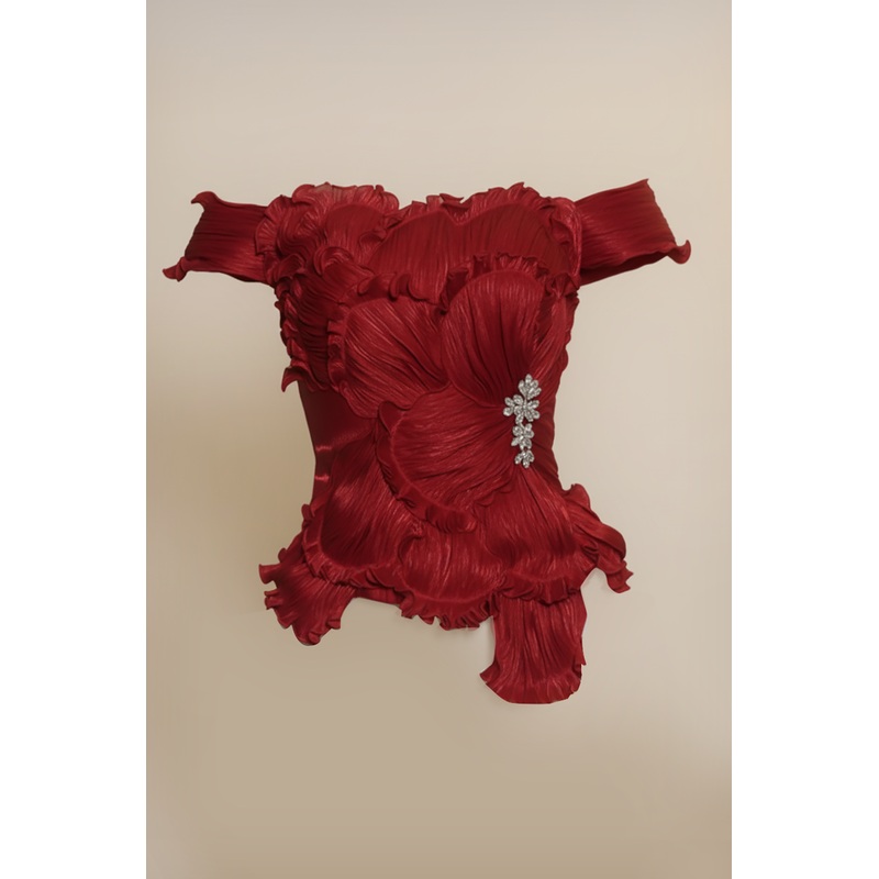 Drasielle Corset Top (Maroon) XS Maroon