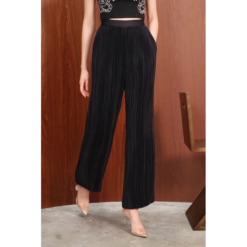 Darevz Plisse Bubble Pants (Black) XS Black