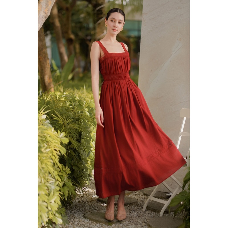 Delearis Dress (Maroon) XS Maroon