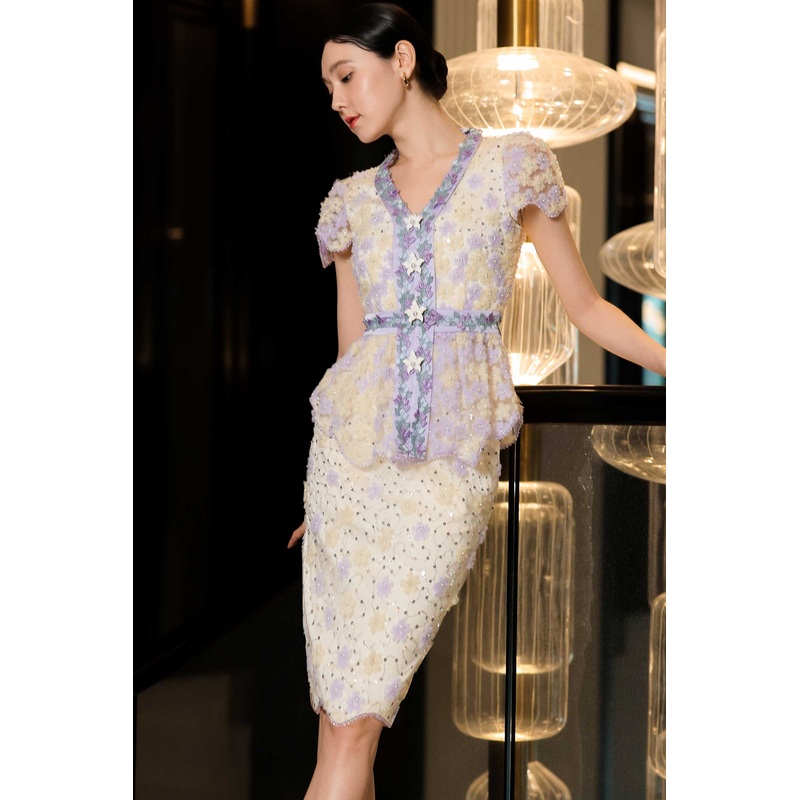 Dereliana Kebaya Skirt Only (Cream) XS Cream